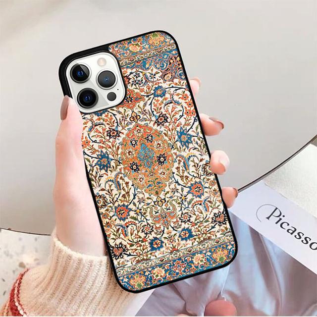 Чехол для телефона с цветочным узором в стиле персидского ковра для iPhone 17 Air 16 15 14 13 12 Pro Max Plus Max Чехол-оболочка coque