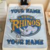 Фланелевое одеяло Leeds Rhinos с индивидуальным именем, Высокое качество, Комфортное для всех сезонов, Домашний декор, Тепло и уют