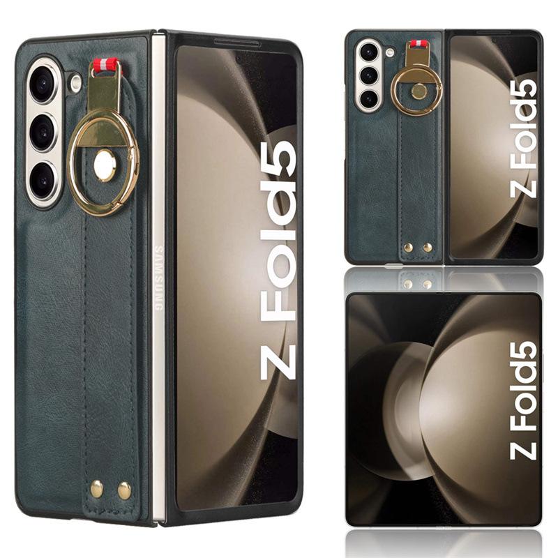 Suitable for Samsung Z Fold7 phone case zFOLD6/Z Fold 4 wrist strap leather case with lanyard and bottle opener case D5/2