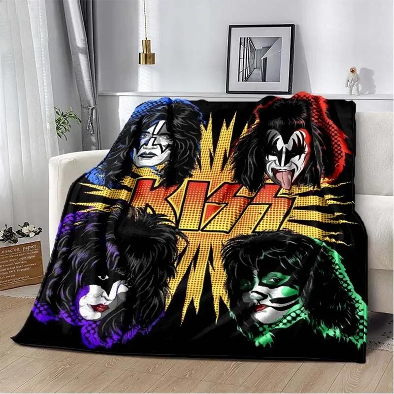 Плед с узором группы KISS Легкий плед для гостиной, спальни, детской комнаты Теплый плед Рождественский подарок