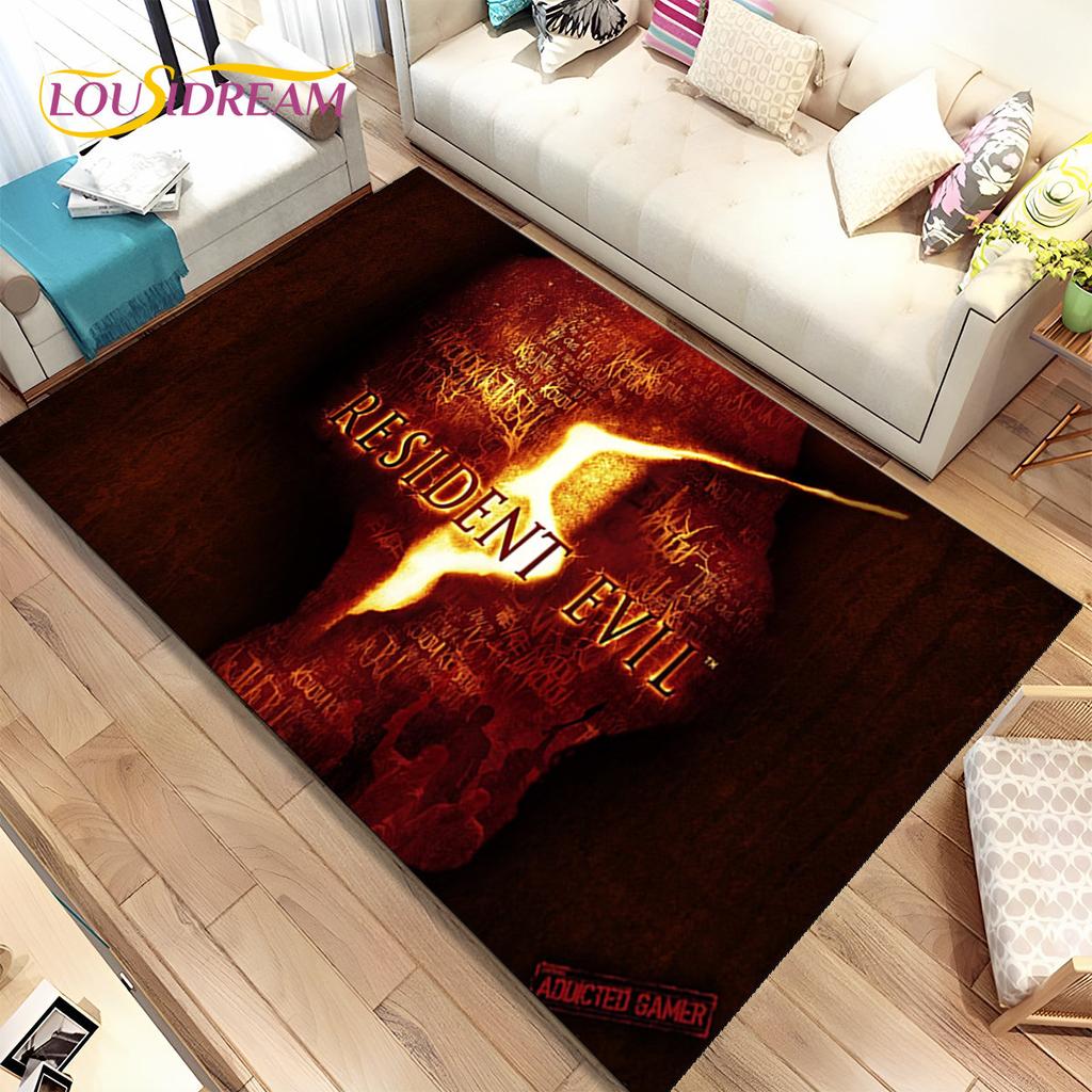 3D R-Resident Evil Games Gamer Area Rug, ковер для гостиной, спальни, дивана, коврика для двери, детский игровой нескользящий коврик