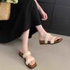 Thick-soled One-shoulder Shoes New Women's Shoes Wedge Heels Slippers and Sandals