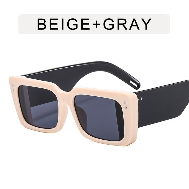 Candy Color Sun glasses Men Women Square Shape Wide Leg Anti-glare Sunglasses for Men Women Fashion Trendy Glasses Female