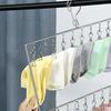 Stainless Steel Foldable Clothes Hanger Laundry Drying Rack With 20/30 Clips Save Space Closet Organizer For Socks Bras Towel