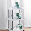 3/4 Tier Slim Slide Organizer Shelf Rolling Utility Cart Storage Shelf Movable Gap Storage Bathroom Storage Rack With Wheels