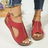 Мода Новая Мода Женские Контрастные Цветные Босоножки на Танкетке Летние С Открытым Носком Нескользящие Пляжные Туфли Женские Удобные Босоножки на Платформе в Римском Стиле