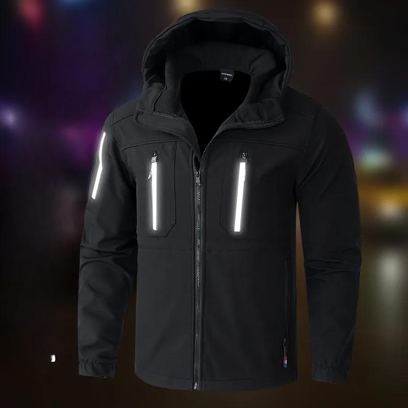 Зимняя куртка Plus Velvet Водонепроницаемый костюм Рабочая одежда Мужской зимний уличный утепленный теплый и холодный костюм из 2 предметов