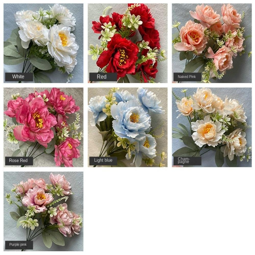 6 Голов Искусственные Цветы Пионы Подарки Имитация Букет Цветов Свадебное Украшение