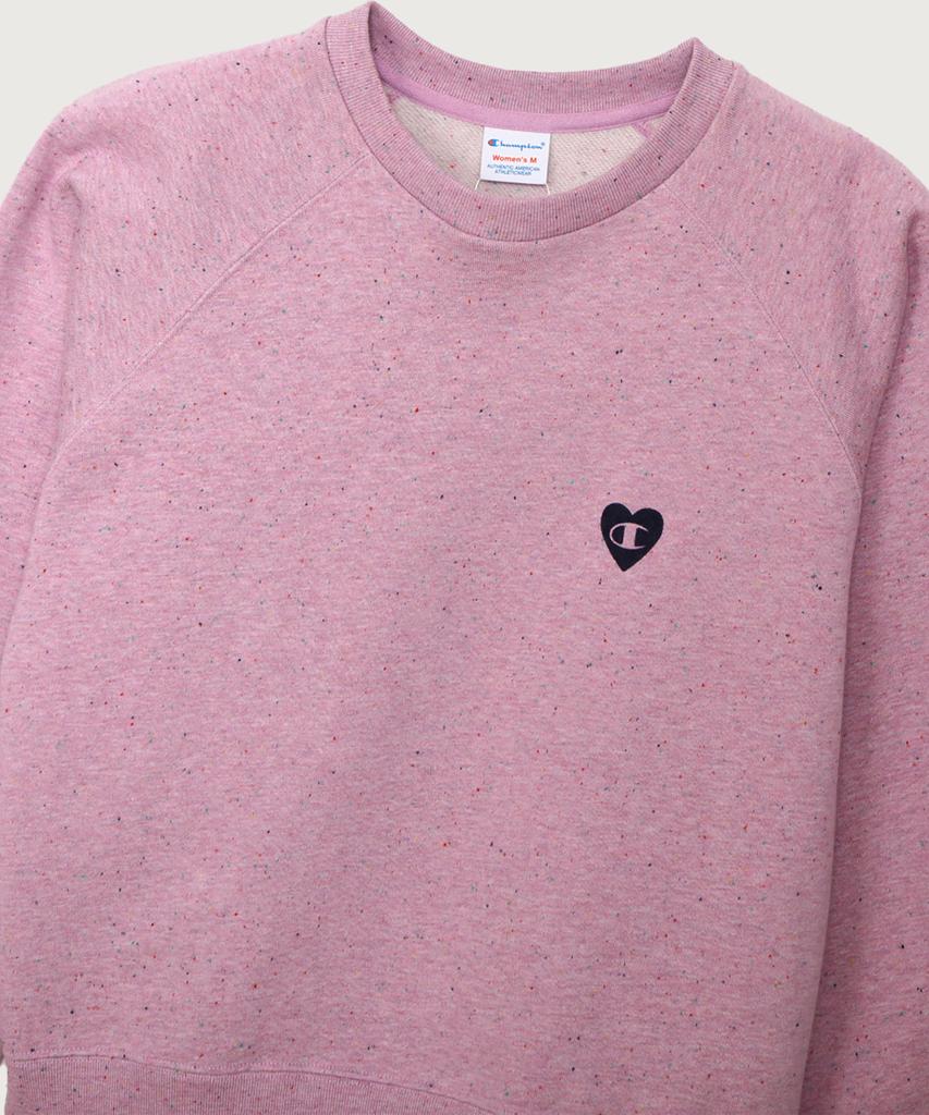 CHAMPION Women'S Heart Logo Loose Fit Sweatshirt Purplish Pink