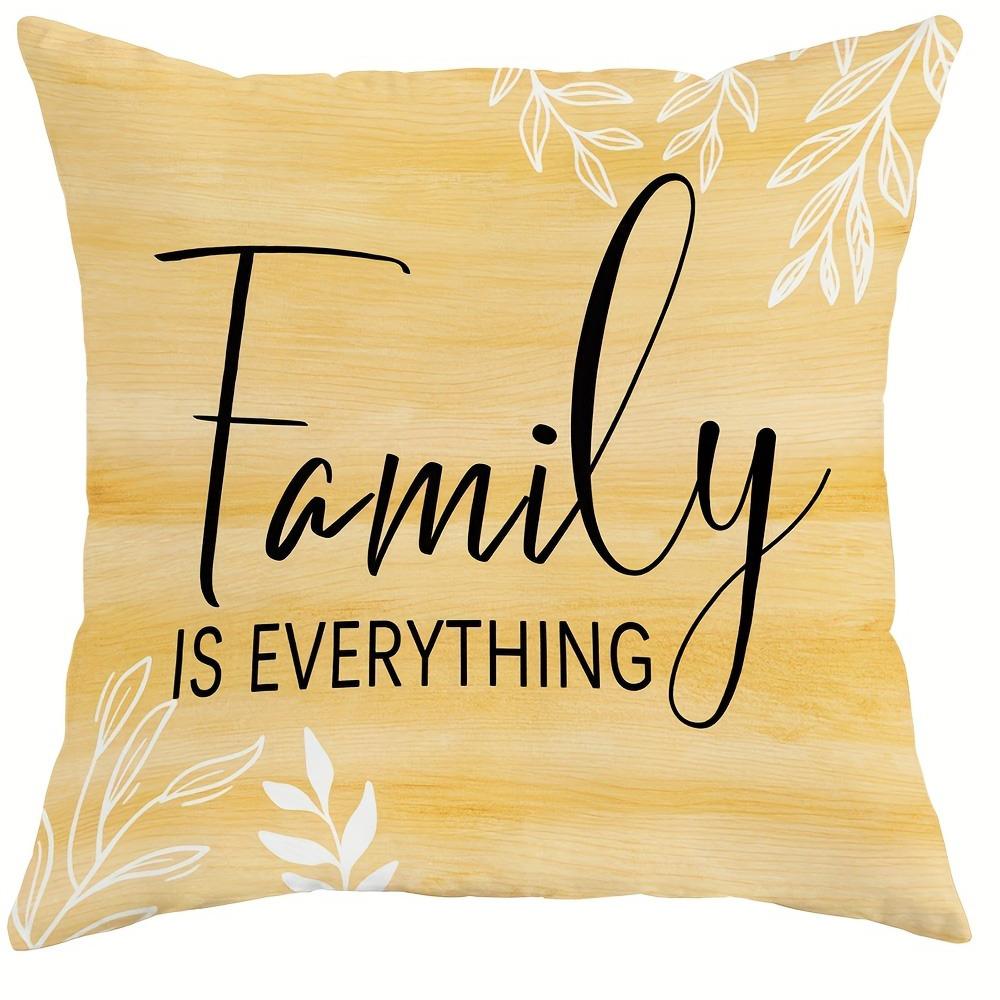 Sunshine-inspired pillow cover: bright sunflowers, smart butterflies and warm family words, sofa cushion cover