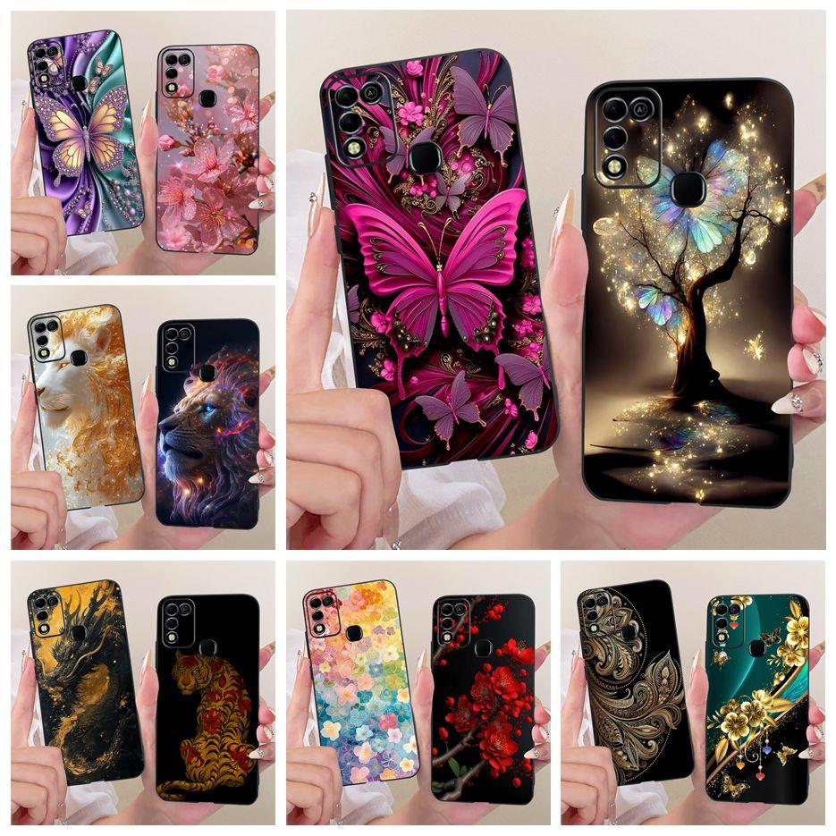For Infinix Hot 11 Play Case Stylish Butterfly Tree Painted Cover Soft TPU Phone Case For Infinix Hot 10 Play X688C X688B Fundas