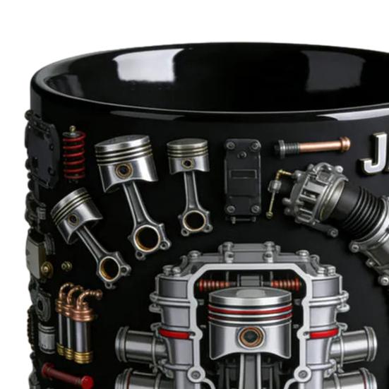 Механические Детали Кофейная Чашка Керамическая 325мл Промышленный Дизайн Двигателя Кружка Узор Теплопередача Посуда для Автомобильных Энтузиастов Инженеров