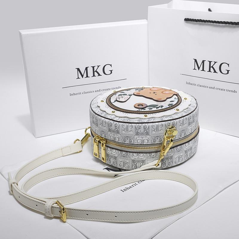 Подарок на день рождения кожаная нишевая милая маленькая круглая сумка женская универсальная сумка сумка-мессенджер летняя новая маленькая сумка