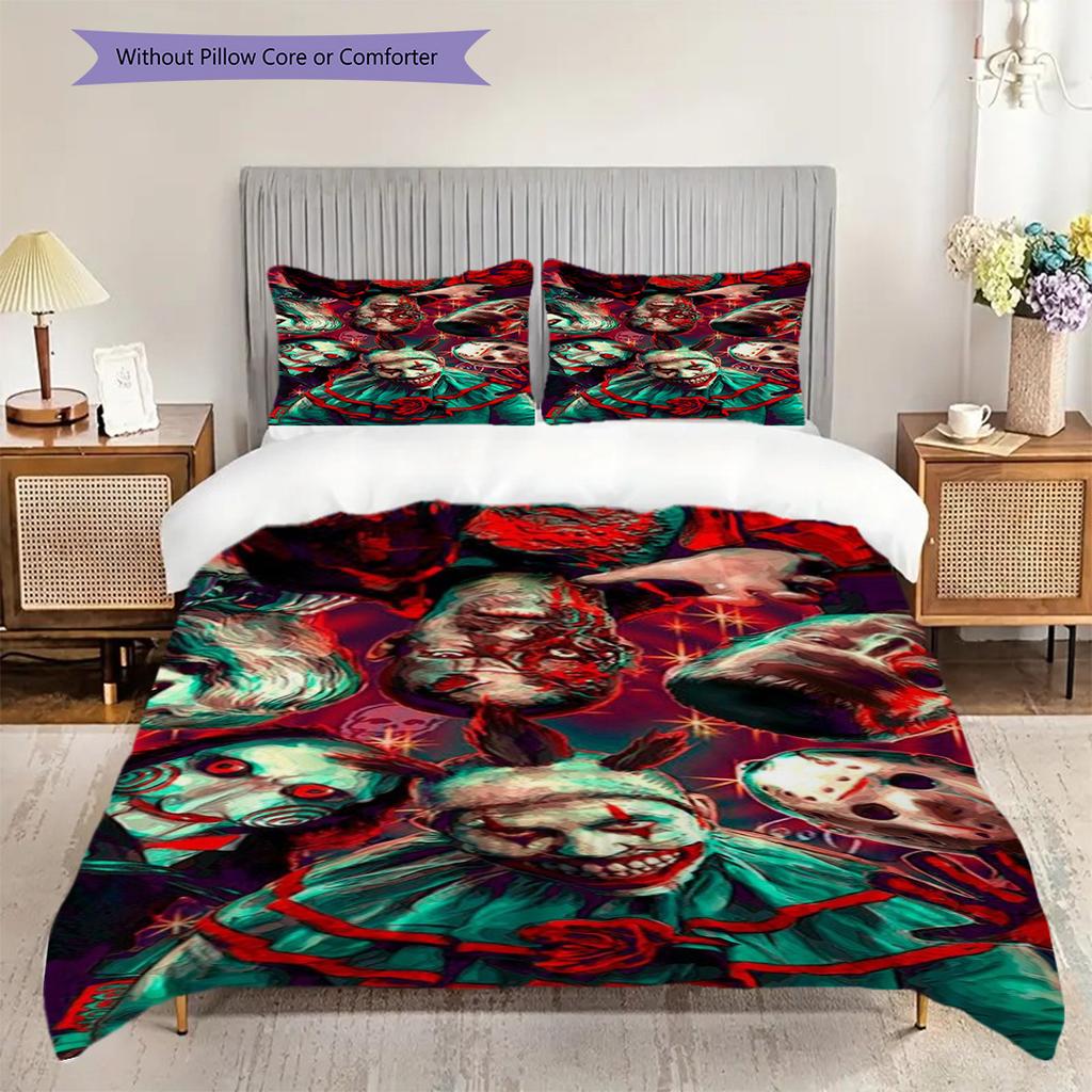 Michael Myers Horror Set Bedding 1 Duvet Cover 2 Pillowcase Without Core Soft And Comfortable Bedding Set Christmas Birthday Gift