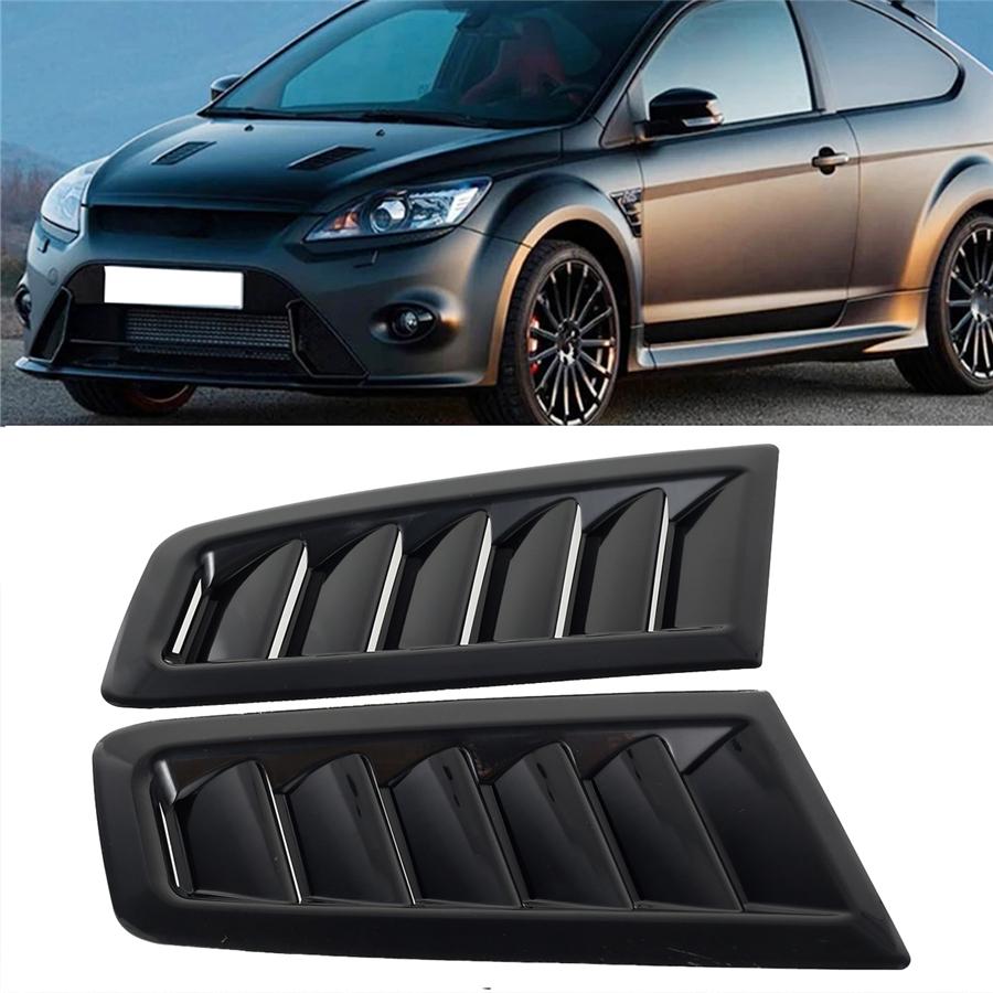 1 пара универсальных глянцево-черных вентиляционных отверстий капота в стиле RS из АБС-пластика со свободной лентой