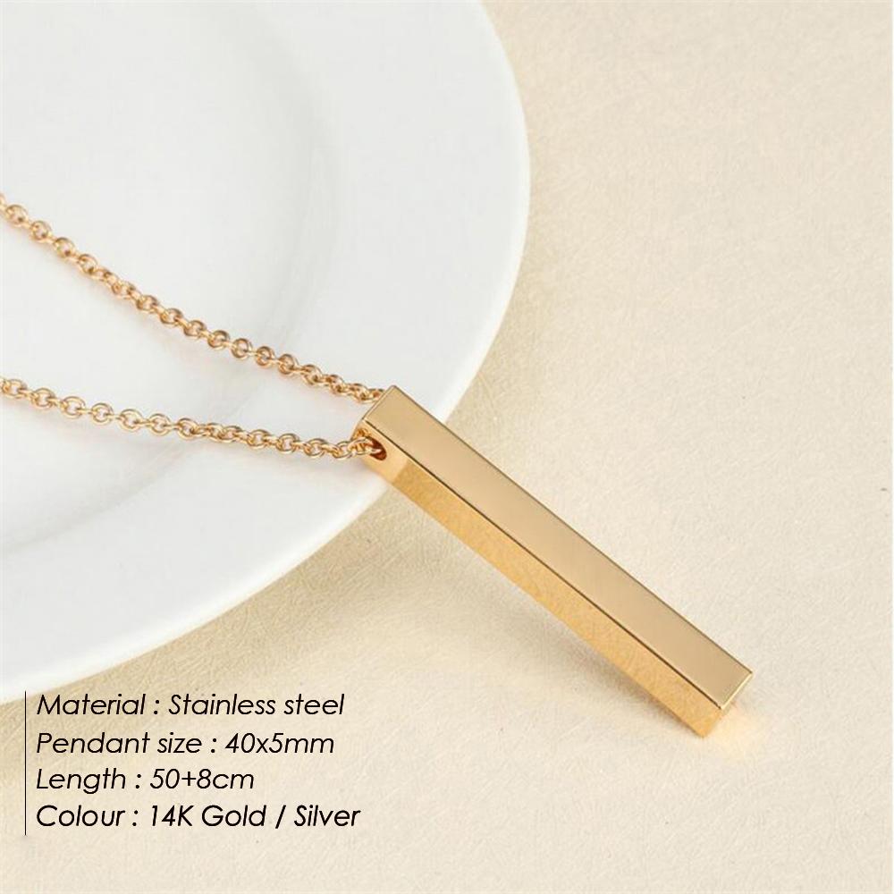 EMANCO Minimalist Square Bar Necklace Women's Stainless Steel Pendant Fashion Gift Wholesale