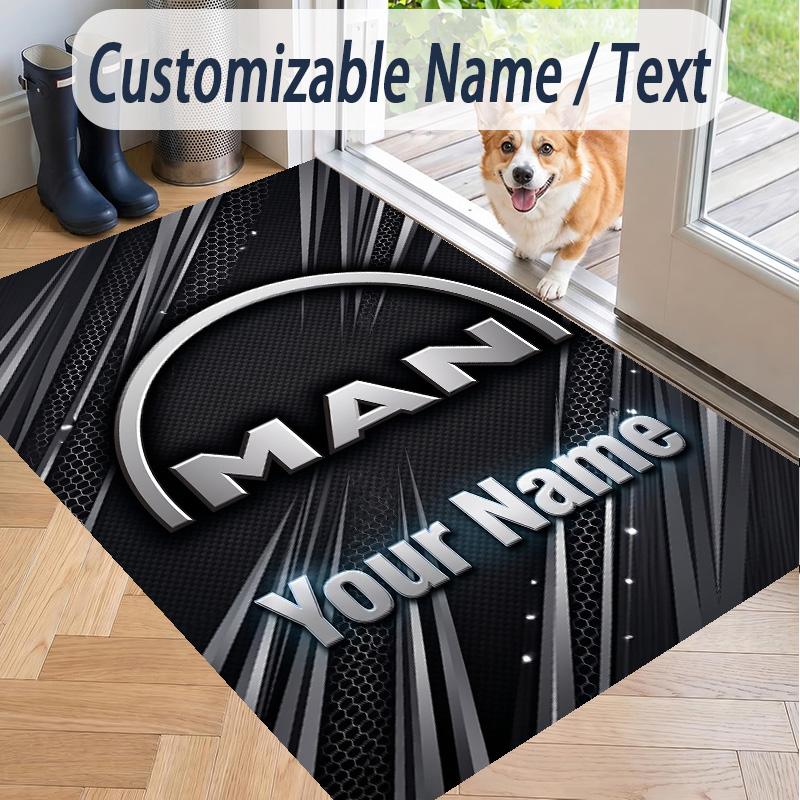 Custom Text Printed Rug MAN Truck Non Slip Floor Carpet For Home Room Decor