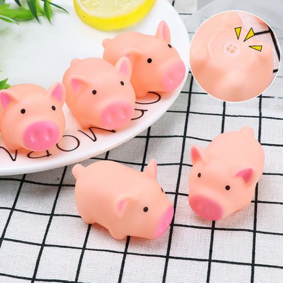 6Pcs Squeeze Toy, Pink Pig Shape Soft Sensory Toy, Medium Size Relaxation Squeeze Ball for Adult Hand Repeated Squeezing Stretching Relaxation Toy