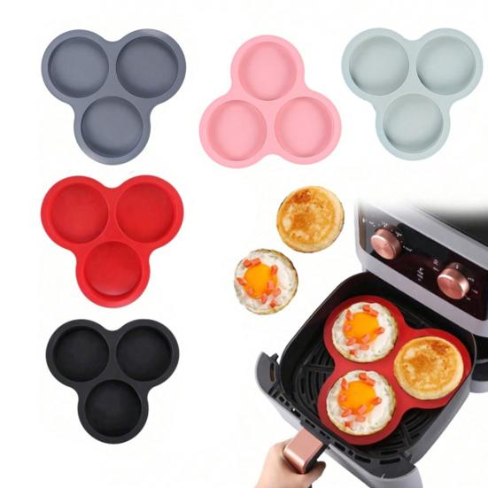 Silicone Cake Mold for Air Fryer 3 Cup Jumbo Round Muffin Top Pans BPA-Free Omelette Baking Mold for Egg Cakes Muffins Tarts Pancakes