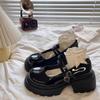 Thick Bottom Small Leather Shoes Female Spring and Fall Love Buckle Loafers Female Shallow Mouth High-heeled Mary Jane Single Shoes Fashion Shoes