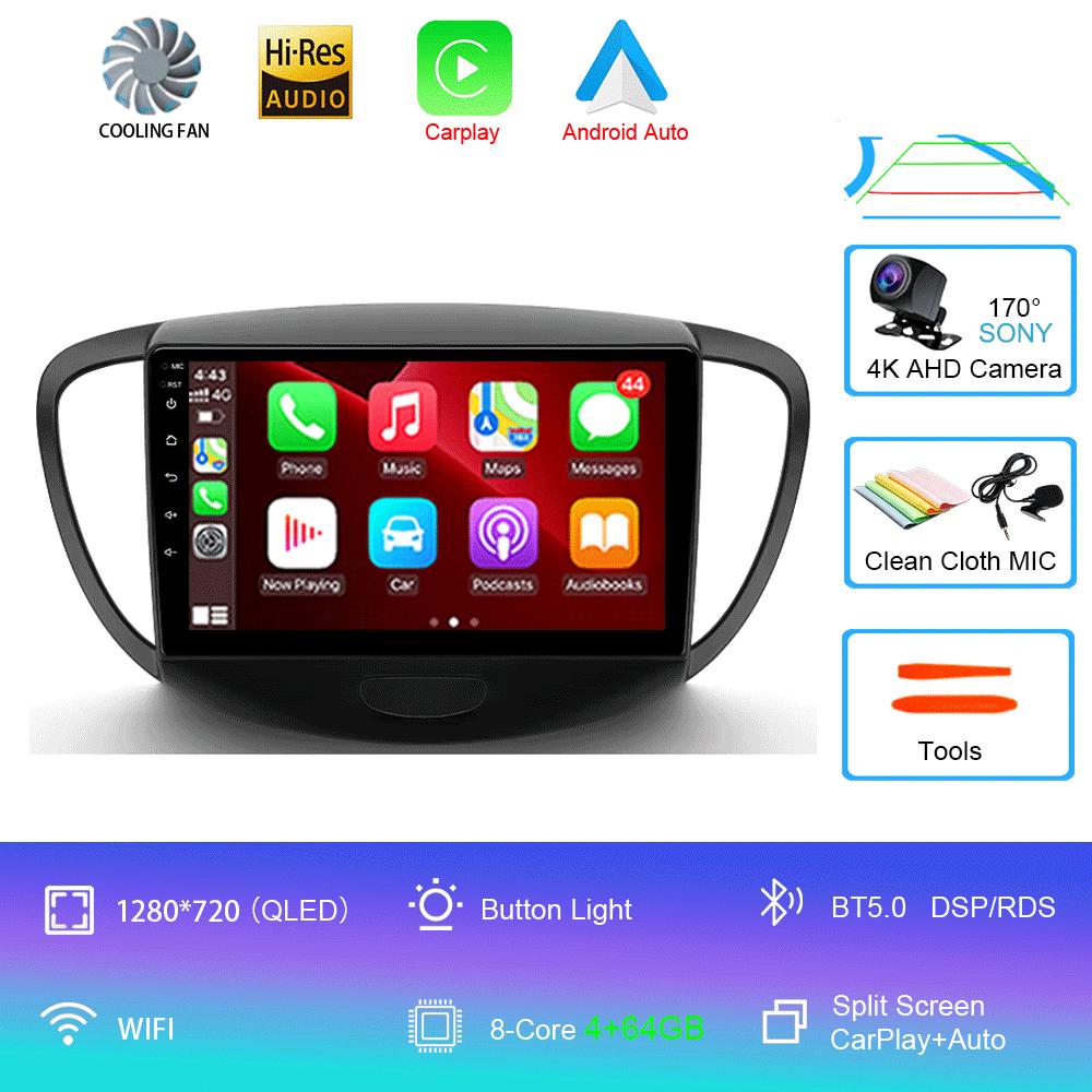 Автомагнитола Android 14 Carplay Мультимедиа Для Hyundai i10 2007 - 2013 навигация видео DVD Автомагнитола Стерео 2din BT