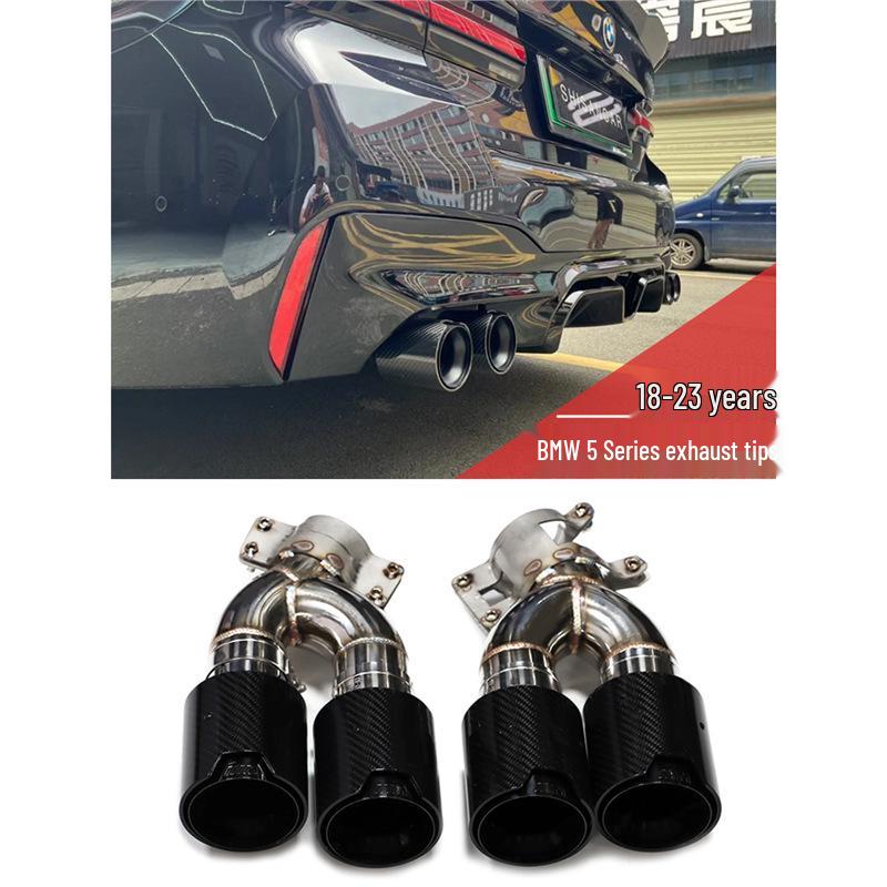 Черный титановый четырехствольный выхлопной наконечник из нержавеющей стали для BMW 5 серии G30/G38