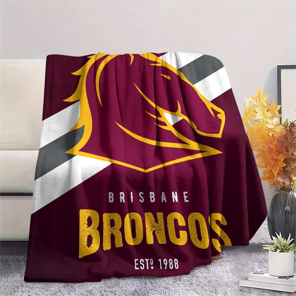 Brisbane Broncos Print Flannel Blanket, High quality Comfortable for All Seasons, Home Decor, Warmth and Comfort