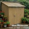 Set of 12 Galvanized Steel Roof Panels 7m² for Tool Shed Shed 129x45cm Natural Wood