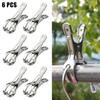 6 шт. 9 см Ветрозащитные прищепки из нержавеющей стали Морского класса Прочные колышки Металлические зажимы для подвешивания одежды, полотенец, носков