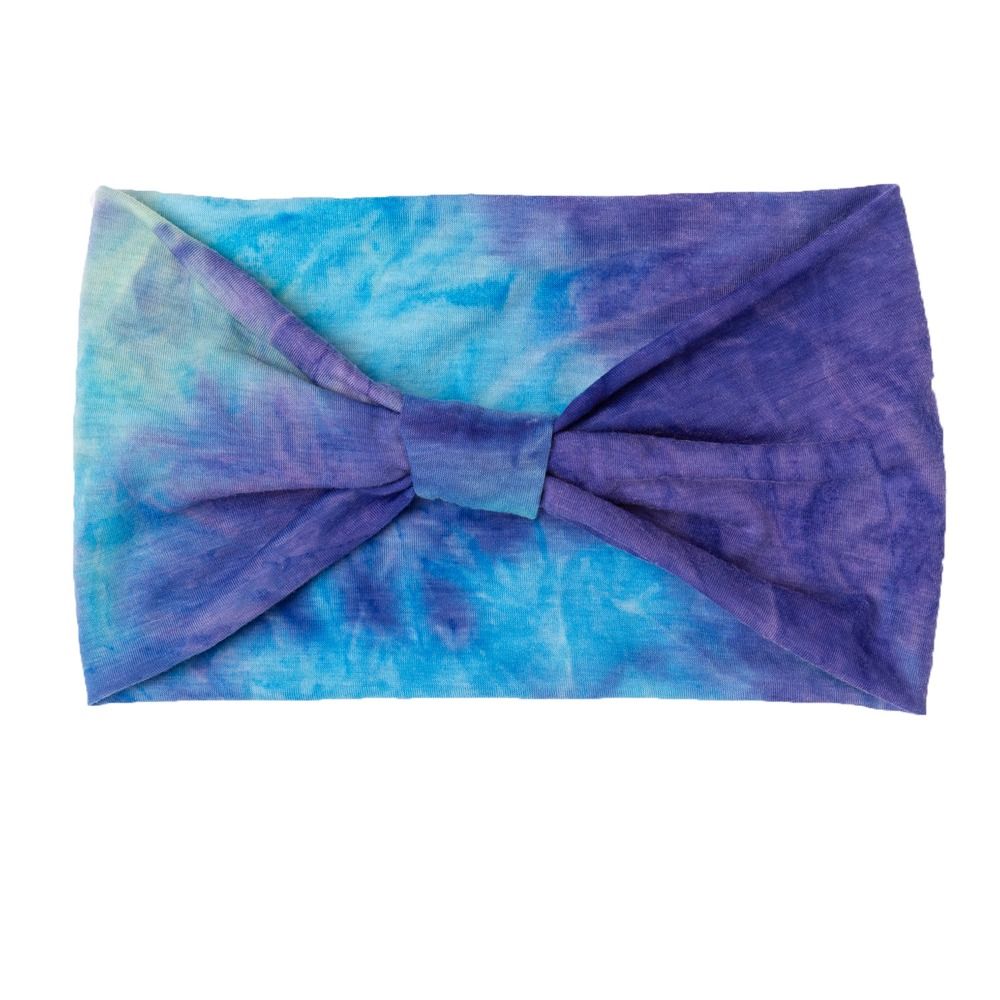 Хлопковая бандана тай-дай эластичная широкая повязка на голову для макияжа, спорта, пота, бега