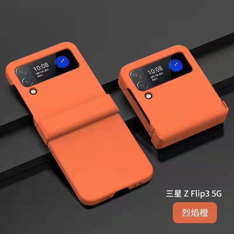 Применимо к чехлу для мобильного телефона Samsung Z Flip3/4/5/6, макаронный однотонный шарнир, трехсекционный чехол для складного экрана