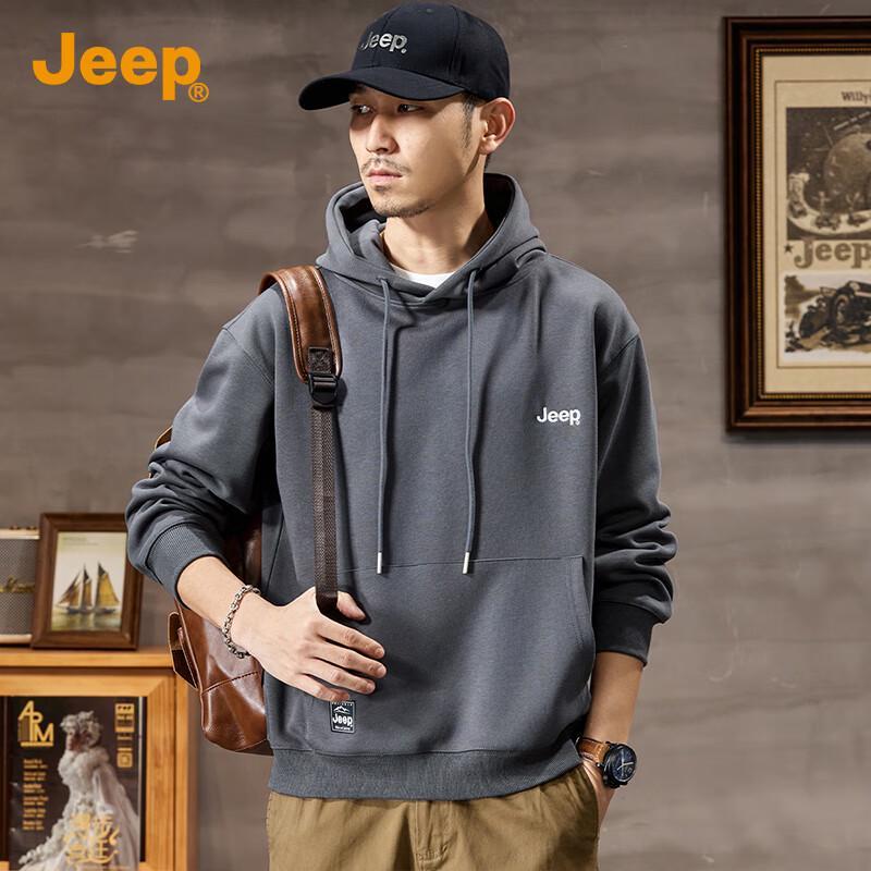 Jeep Мужской худи премиум-класса с вышивкой