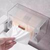 Wall Mounted Tissue Box Holder Large Capacity Transparent Design Simple Installation Bathroom Tissue Paper Box
