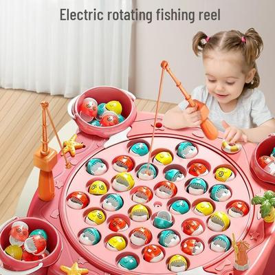 Популярный электрический вращающийся магнитный набор для рыбалки - Образовательная игрушка для ролевых игр, для взаимодействия родителей и детей, идеально подходит для мальчиков и девочек