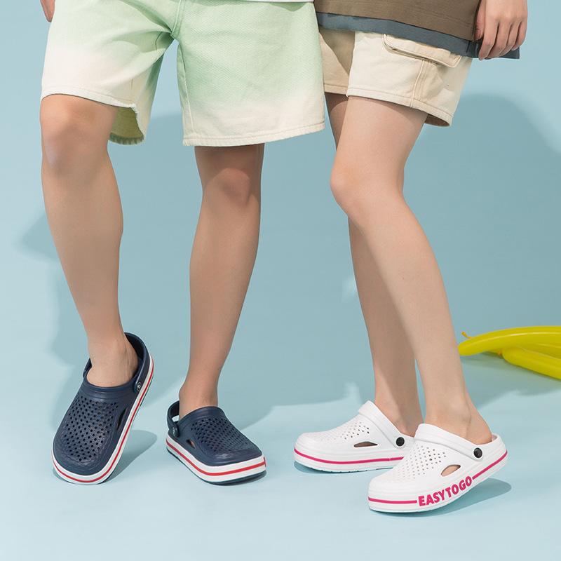 Новые летние классические сабо, мужские пляжные сандалии, повседневная обувь, легкие тапочки из ЭВА, обувь с надписью, уличные тапочки