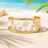 Tropical style coconut shell bracelet for women, summer high-end dripping oil open bracelet arm ring for women