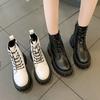 Корейская версия женских ботинок удобные ботинки Мартина на шнуровке женские 2025 осень и зима новые популярные на толстой подошве с увеличением роста на мягкой подошве короткие