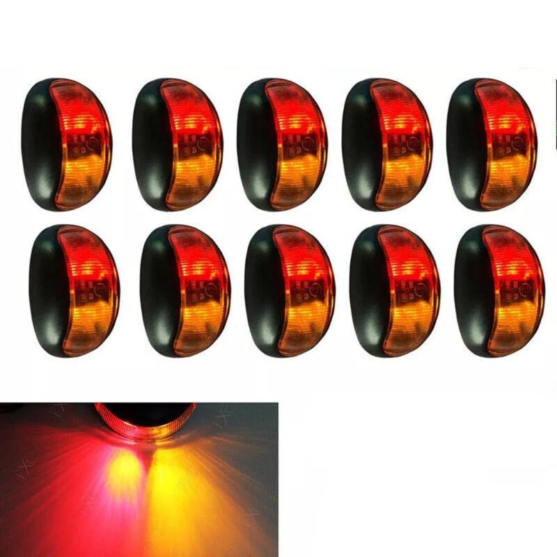 Double Color Red Yellow LED Side Marker Lights for Trucks Trailers Heavy Duty Vehicles with High Visibility Waterproof