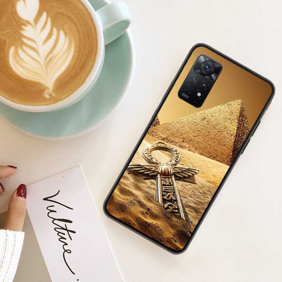 Egypt Pharaoh Mural Phone Case For Xiaomi Redmi Note 12 Plus 12S 11 11T Pro 5G 11E 11S 4G 10 10S 9 9S 9T 8 8T 7 6 5 Cover Shell