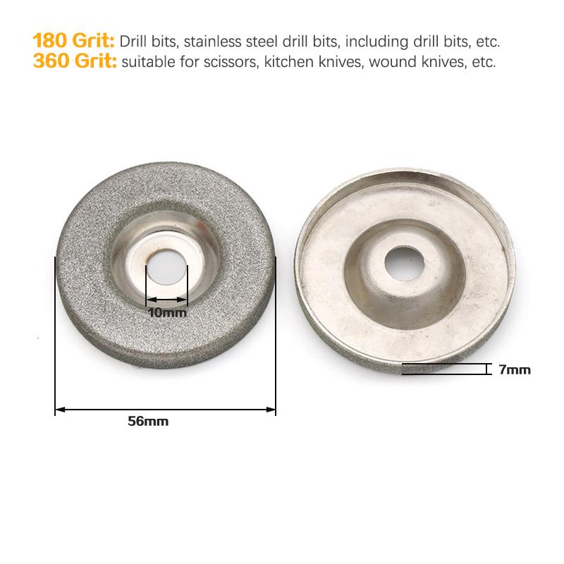 1pc Diamond Grinding Wheel Cup Emery Milling Cutter 180/320/600Grit Circle Sharpener Stone Sharpener Angle Cutting Wheel Tools