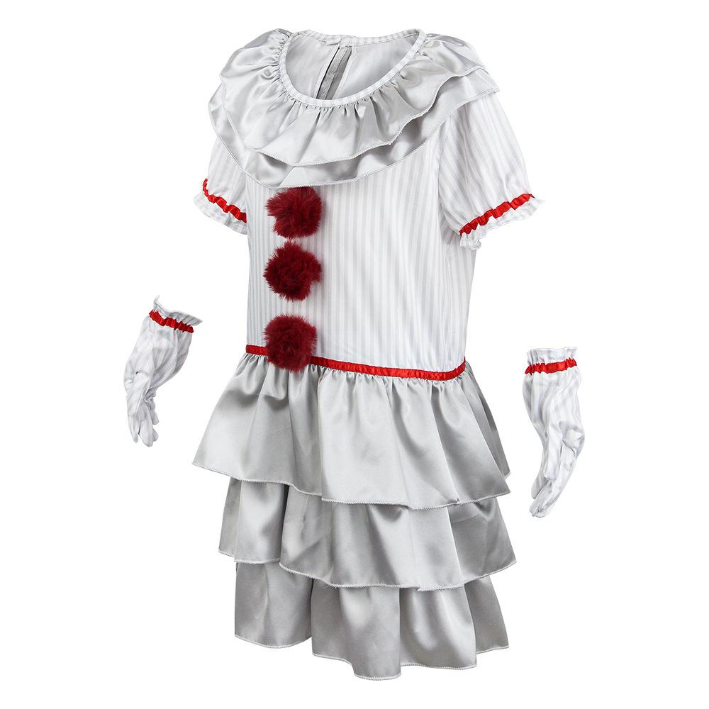 It Pennywise Cosplay Kids Adult Halloween Clown Stage Performance Full Costume