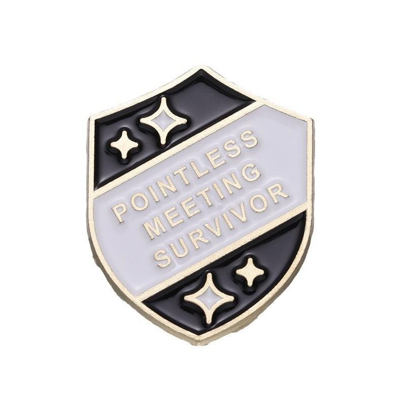 Artistic Alloy Letter Shield Brooch With Colorful Cartoon Style For Trendy Fashion