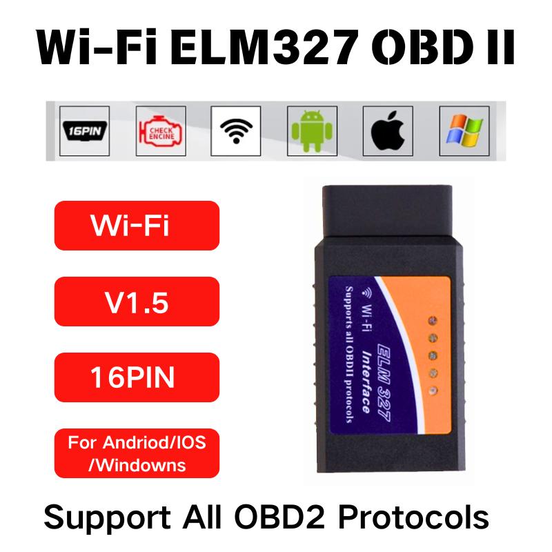WiFi ELM327 OBD2 Сканер кодов ошибок V1.5 Инструменты для диагностики автомобиля Проверка двигателя Ошибка Для Android/IOS/Windows 16-контактный интерфейс OBD2