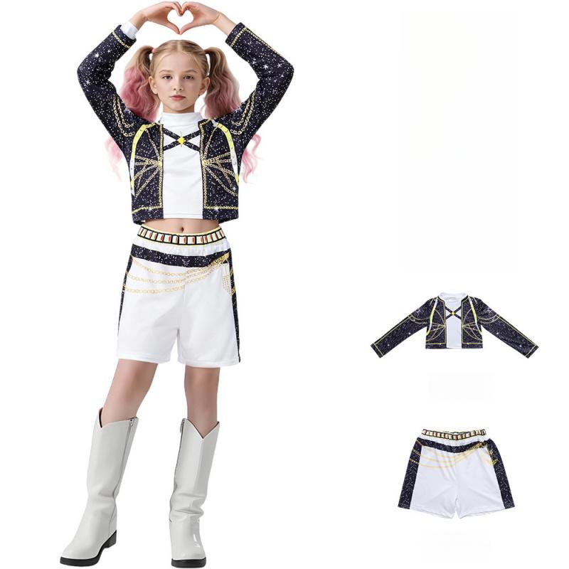 Новый костюм охотницы на демонов для девочки, модный сценический наряд певицы для детей, группа Demon Slayer