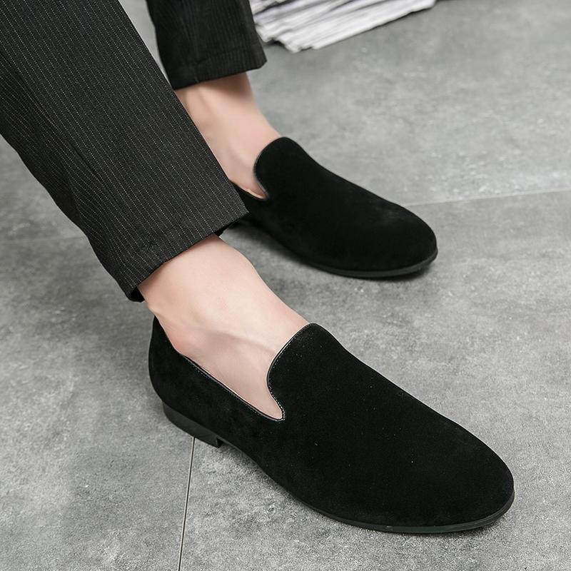 Men’s Loafers Dress Shoes Green Suede Party Nightclub Smoking Shoes Men Coffee Retro Flats Tuxedo Wedding Blazers Saddle Shoes Large Size