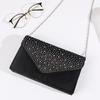 Женская вечерняя сумочка-клатч, дневной клатч с кристаллами, свадебная сумочка, банкетная сумка, сумка через плечо из серебристого и черного бисера