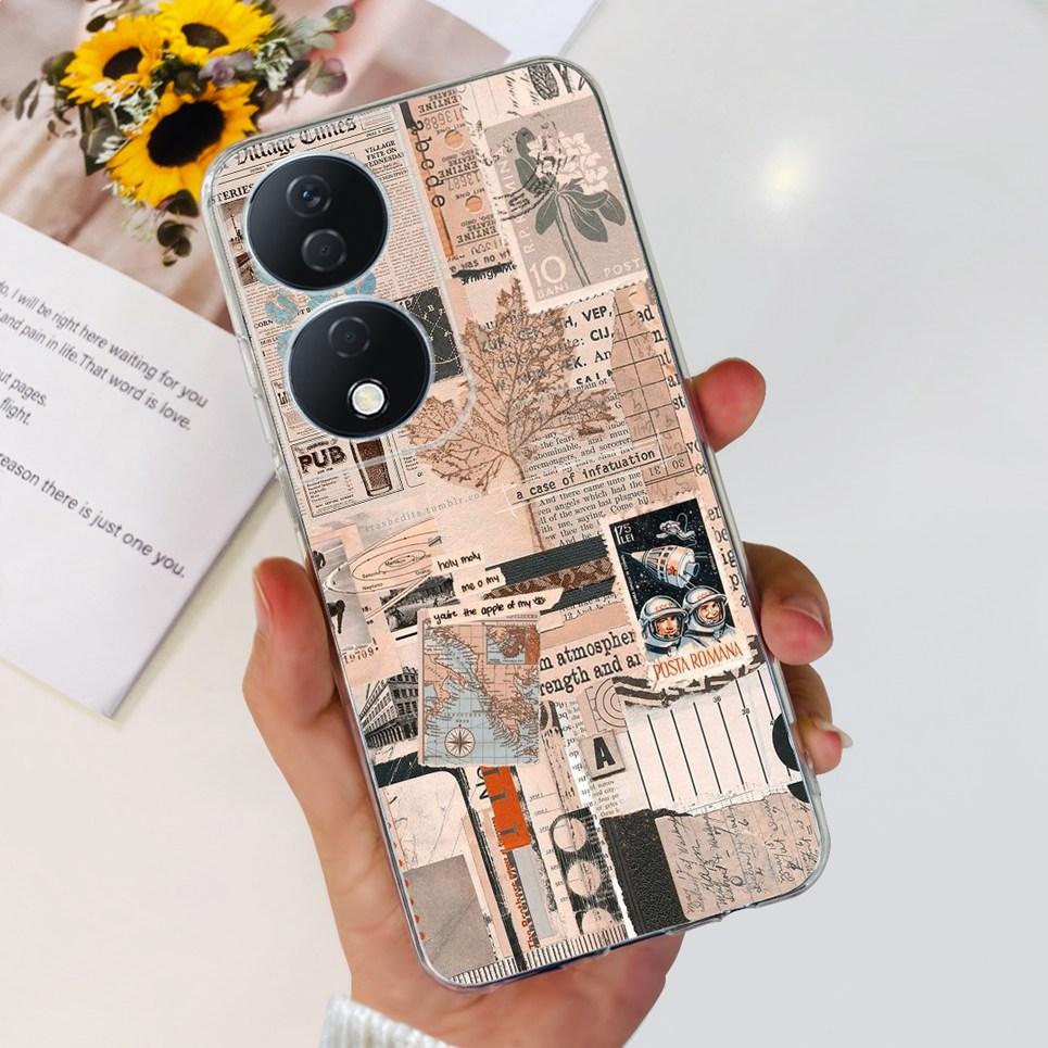 For Cover Honor X7b 5G Case For Honor X8B 4G Love Heart Women Fashion Luxury Pattern Housing Etui Huawei HonorX8b Soft Clear TPU