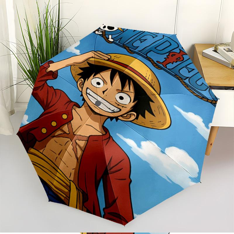 Автоматический складной зонт с принтом One Piece, портативный, для улицы, поездок на работу, походов, идеальный подарок на день рождения