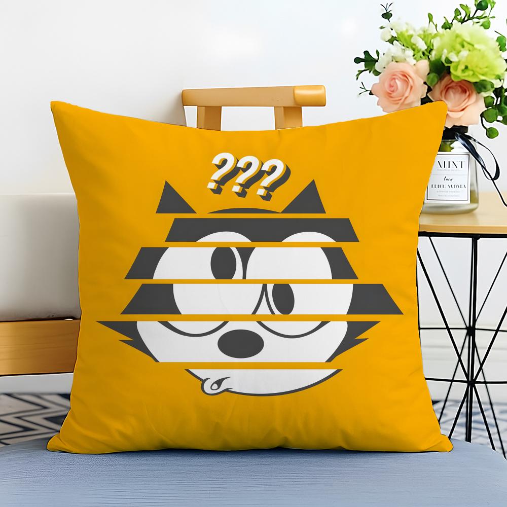 Fashion Cute Classic Animation FFelix The Cats Cushion Cover Washable Linen Pillowcase Soft for Sofa Bed Cozy Home Room Decor
