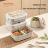 Minimalist Wheat Straw Bento Box – Microwaveable Lunch Box for Students & Office Workers